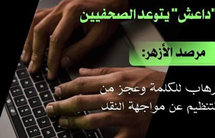 بالبلدي: داعش يتوعد الصحفيين.. ومرصد الأزهر: إرهاب للكلمة وعجز من التنظيم عن مواجهة النقد