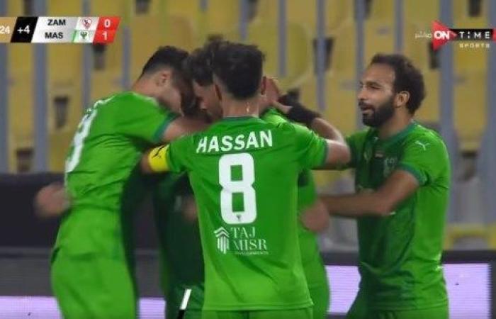 محمد الشامي يسجل الهدف الأول للمصري البورسعيدي في شباك الزمالك