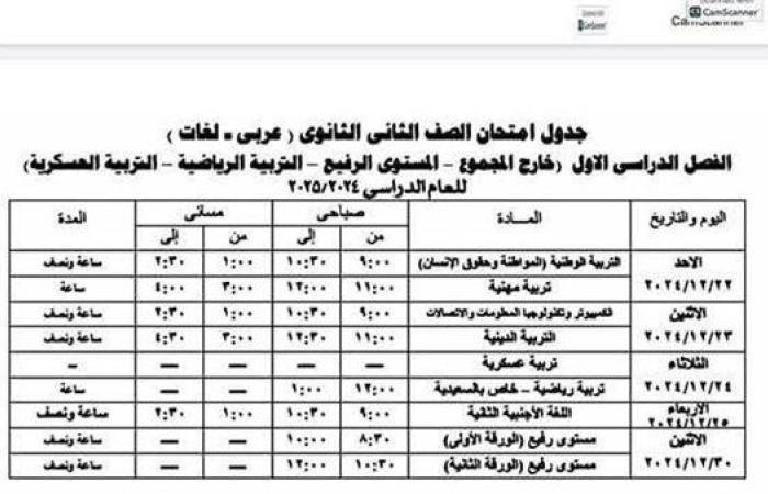 لجميع الصفوف.. جدول امتحانات نصف العام 2025 بمحافظة الجيزة