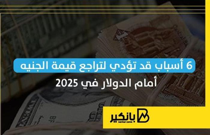 6 أسباب قد تؤدي لتراجع قيمة الجنيه أمام الدولار في 2025