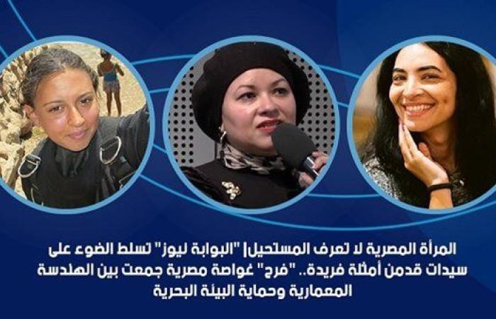 المرأة المصرية لا تعرف المستحيل| "البوابة نيوز" تسلط الضوء على سيدات قدمن أمثلة فريدة.. "فرح" غواصة مصرية جمعت بين الهندسة المعمارية وحماية البيئة البحرية