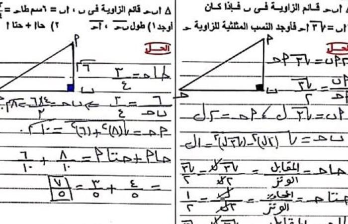 مراجعات نهائية.. بنك أسئلة يضم أكثر من 100 سؤال بالاجابات في الهندسة وحساب المثلثات لـ الشهادة الإعدادية