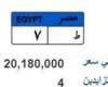 أغلى لوحة في مصر.. طرح لوحة معدنية  بأكثر من 20 مليون جنيه