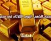 سعر الذهب اليوم الثلاثاء في مصر بمحلات الصاغة .. عيار 21 بـ 3730 جنيهًا